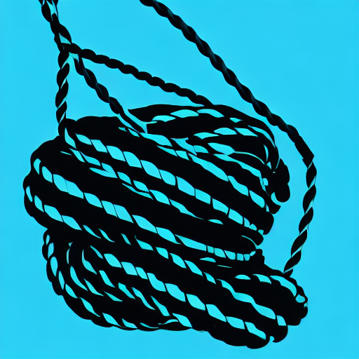 AI image generated of A black and white drawing of a rope.