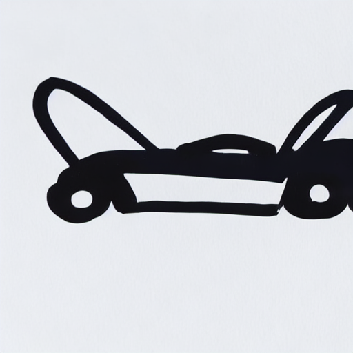 AI image generated of A black drawing of a car on a white background.