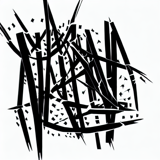 AI image generated of A black and white drawing of a messy, tangled web.