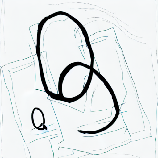 AI image generated of A drawing of a letter Q.