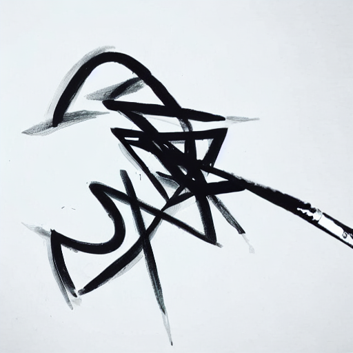 A black star is drawn on a white background. AI image generated of A black star is drawn on a white background.