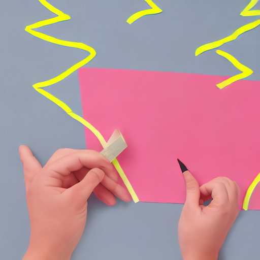 A yellow line is drawn on a pink background. AI image generated of A yellow line is drawn on a pink background.