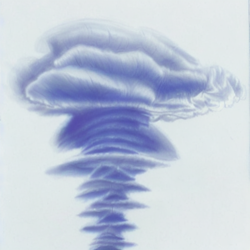 A blue drawing of a tornado. AI image generated of A blue drawing of a tornado.