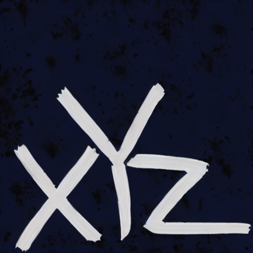 A drawing of a letter X in white. AI image generated of A drawing of a letter X in white.