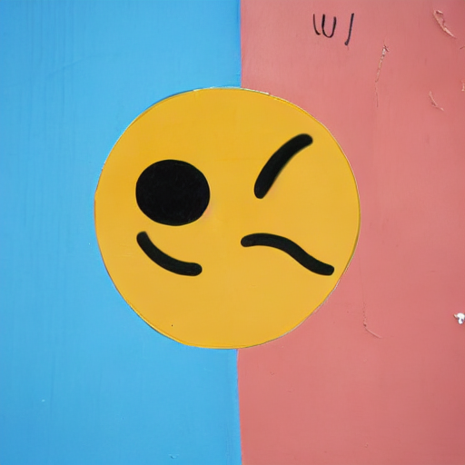 A yellow smiley face with a black eye and a black nose. AI image generated of A yellow smiley face with a black eye and a black nose.