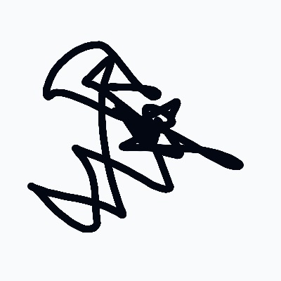 A black star is drawn on a white background.