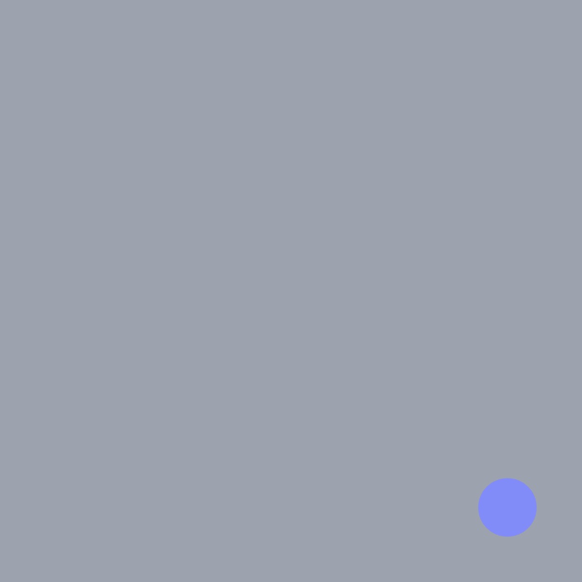 A blue dot is on a gray background.